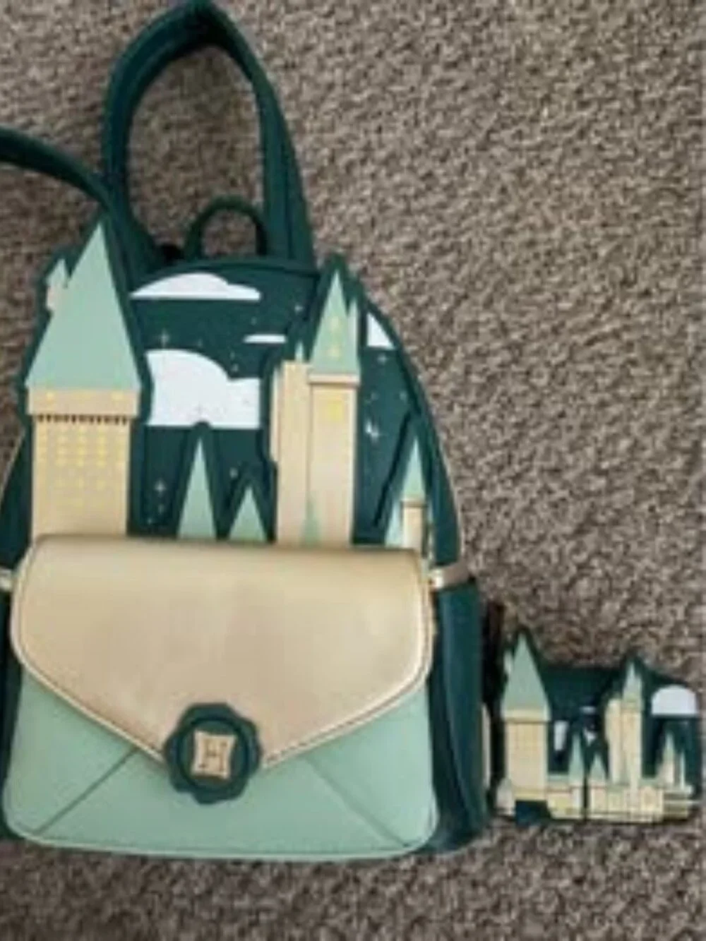Loungefly Harry Potter Hogwarts Mini Backpack and Wallet Set